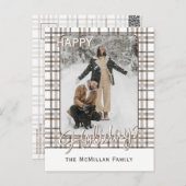 Cartes Pour Fêtes Annuelles Rustique Classy Élégant Motif Plaid (Devant / Derrière)