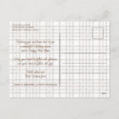 Cartes Pour Fêtes Annuelles Rustique Classy Élégant Motif Plaid (Dos)