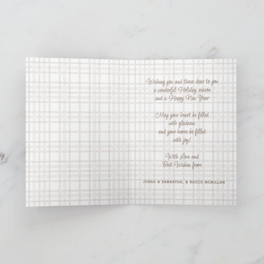 Cartes Pour Fêtes Annuelles Rustique Classy Élégant Motif Plaid (Intérieur)