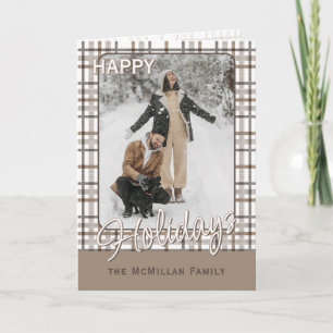 Cartes Pour Fêtes Annuelles Rustique Classy Élégant Motif Plaid