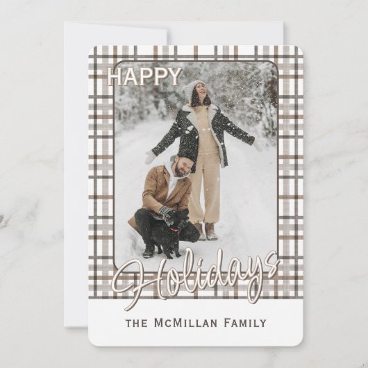 Cartes Pour Fêtes Annuelles Rustique Classy Élégant Motif Plaid (Devant)