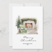 Cartes Pour Fêtes Annuelles Rustique Élégant Minimal Confortable Maison (Devant)