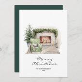 Cartes Pour Fêtes Annuelles Rustique Élégant Minimal Confortable Maison (Devant / Derrière)