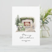 Cartes Pour Fêtes Annuelles Rustique Élégant Minimal Confortable Maison (Debout devant)