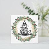 Cartes Pour Fêtes Annuelles Rustique Green Fun Script Aquarelle Verdure Simple (Debout devant)