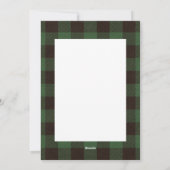 Cartes Pour Fêtes Annuelles Rustique Green Plaid Joyeux Noël Photo (Dos)
