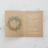 Cartes Pour Fêtes Annuelles Rustique Holly Wreath Blanc Noir À damiers Bow (Intérieur)