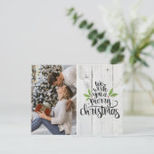 Cartes Pour Fêtes Annuelles Rustique Joyeux Noël Typographie (Debout devant)