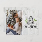 Cartes Pour Fêtes Annuelles Rustique Joyeux Noël Typographie (Devant / Derrière)