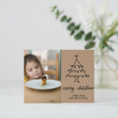 Cartes Pour Fêtes Annuelles Rustique Kraft Papier de Noël Typographie de l'arb (Debout devant)