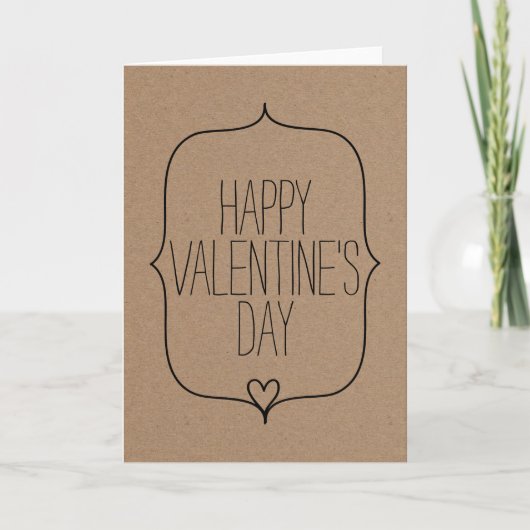 Cartes Pour Fêtes Annuelles Rustique Kraft papier mignon coeur heureux Valenti (Devant)