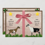 Cartes Pour Fêtes Annuelles Rustique Nigérian et Alpine Chèvre Noël Salutation (Devant / Derrière)