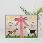 Cartes Pour Fêtes Annuelles Rustique Nigérian et Alpine Chèvre Noël Salutation (Debout devant)