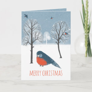 Cartes Pour Fêtes Annuelles Rustique Nordic Ouest Bluebird Hiver