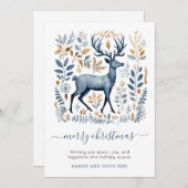 Cartes Pour Fêtes Annuelles Rustique Nordic Reindeer Noël Verdure (Devant / Derrière)