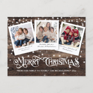 Cartes Pour Fêtes Annuelles Rustique Pays Bois Joyeux Noël 3 Photo