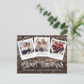 Cartes Pour Fêtes Annuelles Rustique Pays Bois Joyeux Noël 3 Photo (Debout devant)