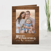 Cartes Pour Fêtes Annuelles Rustique Pays Style Photo Bois Plank Imprimer (Devant)