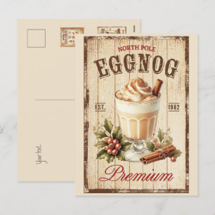 Cartes Pour Fêtes Annuelles Rustique Pôle Nord Eggnog arrière - plan de bois