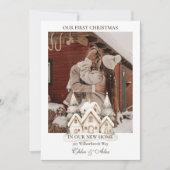 Cartes Pour Fêtes Annuelles Rustique Premier Noël Nouveau Accueil Collage (Devant)