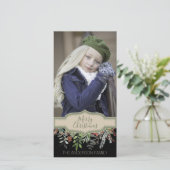 Cartes Pour Fêtes Annuelles Rustique Propre Rustique Vert Noël Fête Photo (Debout devant)