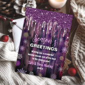 Cartes Pour Fêtes Annuelles Rustique Purple Pays Noël parties scintillant