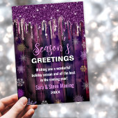Cartes Pour Fêtes Annuelles Rustique Purple Pays Noël parties scintillant