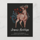 Cartes Pour Fêtes Annuelles Rustique Reindeer Wreath Nordic Folk Business (Devant)