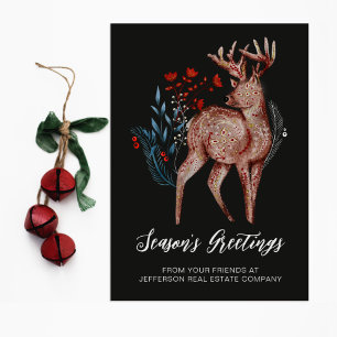 Cartes Pour Fêtes Annuelles Rustique Reindeer Wreath Nordic Folk Business