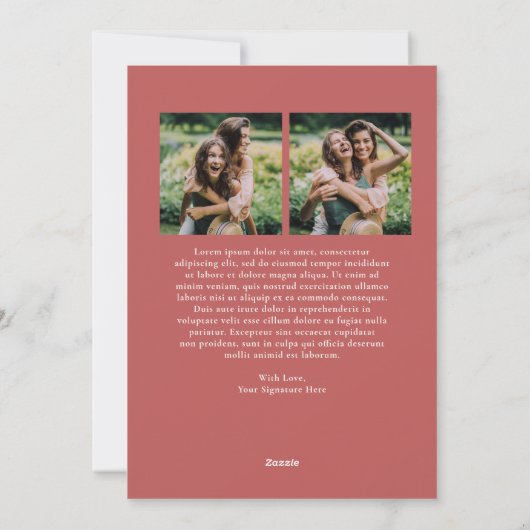 Cartes Pour Fêtes Annuelles Rustique Rouge En vichy Arc Photo moderne Noël (Dos)