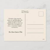 Cartes Pour Fêtes Annuelles Rustique rouge vert plaid avec Holly Arch 1 photo (Dos)