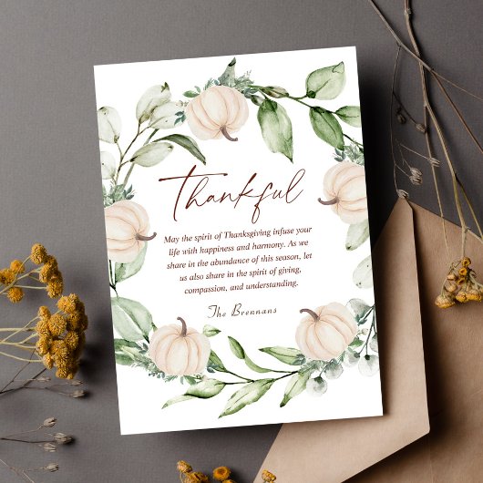 Cartes Pour Fêtes Annuelles Rustique Thanksgiving Automne Citrouille Wreath Ve