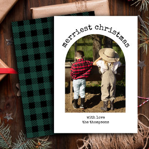 Cartes Pour Fêtes Annuelles Rustique une photo minimaliste simple Arc Noël