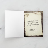 Cartes Pour Fêtes Annuelles Rustique vieux papier bois Joyeux Noël Script (Intérieur)