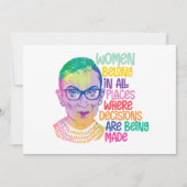 Cartes Pour Fêtes Annuelles Ruth Bader Ginsburg Femmes Dans Tous Les Endroits (Devant)