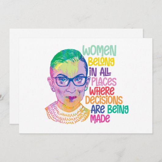 Cartes Pour Fêtes Annuelles Ruth Bader Ginsburg Femmes Dans Tous Les Endroits (Devant / Derrière)