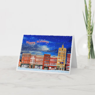 Cartes Pour Fêtes Annuelles Rutland Vermont lors d'une nuit d'hiver