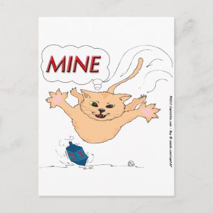 Cartes Pour Fêtes Annuelles s11 Cat pouncing on Hanukkah Dradle