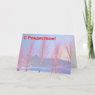 Cartes Pour Fêtes Annuelles S Rozhdestvom - Crème de framboise Bouleau