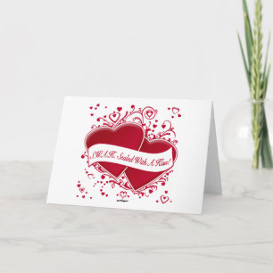 Cartes Pour Fêtes Annuelles S.W.A.K. Scellé Avec Un Baiser ! Cœurs rouges