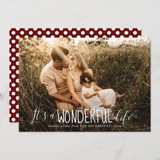 Cartes Pour Fêtes Annuelles Sa vie est magnifique | Fantaisiste | Photo de vac (Devant / Derrière)