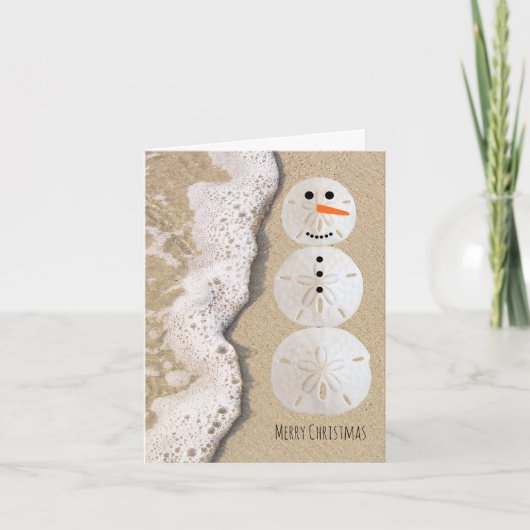 Cartes Pour Fêtes Annuelles Sable Dollar Snowman (Devant)