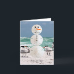Cartes Pour Fêtes Annuelles Sable Dollar Snowman<br><div class="desc">Carte de Noël Tropicale Laisser Il Neige Quelque Part Autre</div>