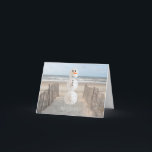 Cartes Pour Fêtes Annuelles Sable Dollar Snowman<br><div class="desc">Carte de Noël Tropicale Laisser Il Neige Quelque Part Autre</div>