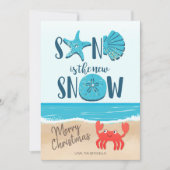 Cartes Pour Fêtes Annuelles Sable Snow Seashell Beach Crabe côtier Noël (Devant)