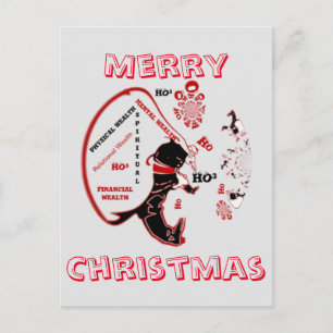 Cartes Pour Fêtes Annuelles Sac à main de Père Noël riche : Hohoho du mental, 