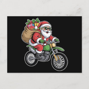 Cartes Pour Fêtes Annuelles Sac à Vélo de Noël de Père Noël Moto