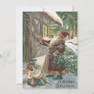 Cartes Pour Fêtes Annuelles Sac de Noël du Père Noël de jouets Cottage