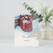 Cartes Pour Fêtes Annuelles Sac du Père Noël dans la neige (Debout devant)