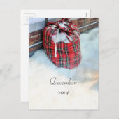 Cartes Pour Fêtes Annuelles Sac du Père Noël dans la neige (Devant / Derrière)